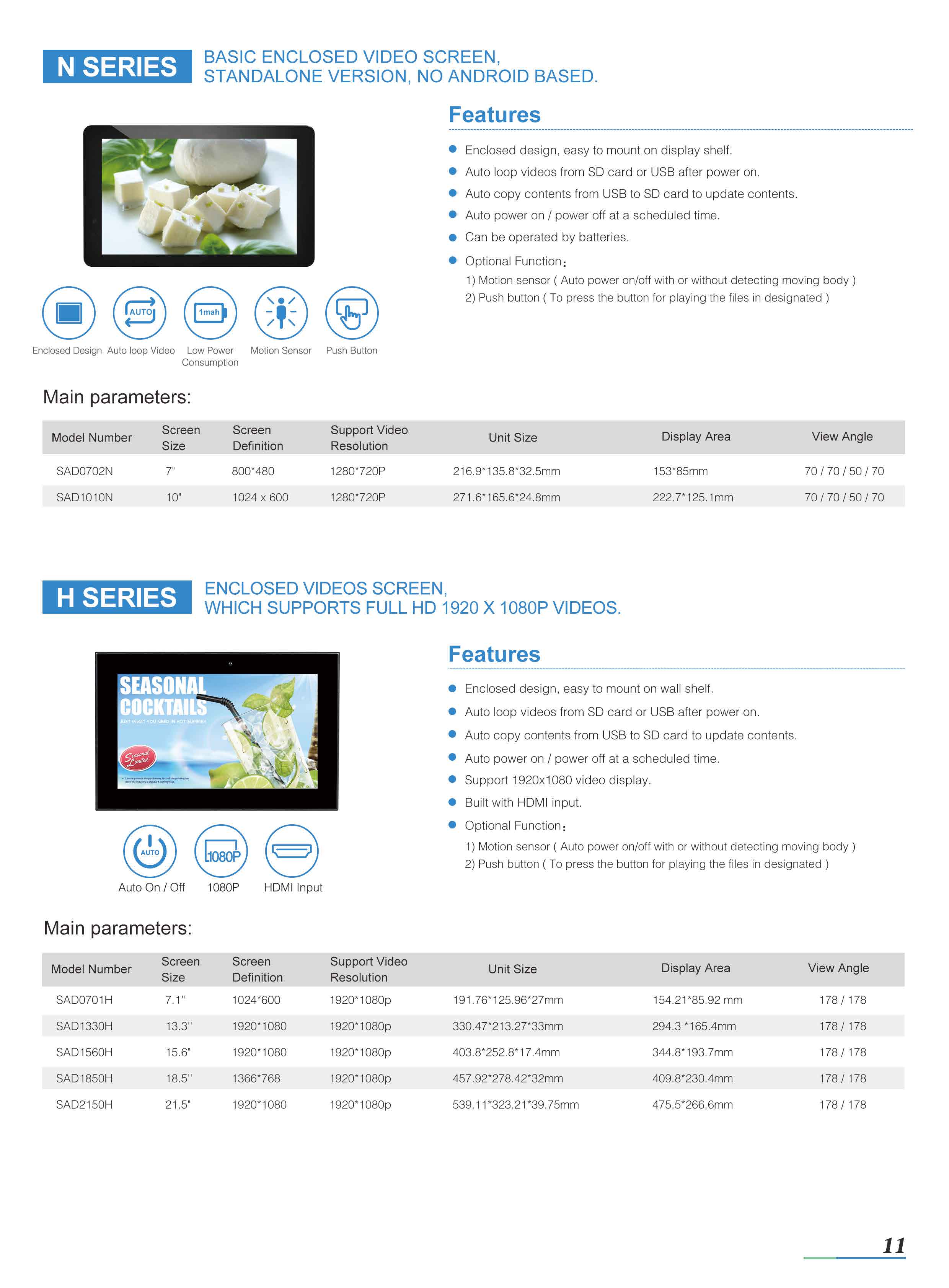 Digital Signage Android display for Retail Datasheet
