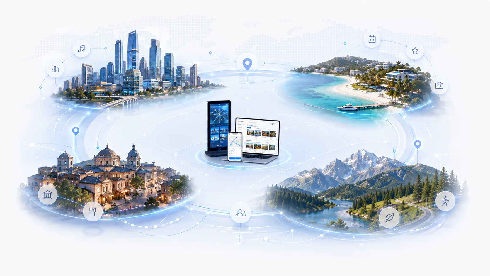 Global Smart Tourism deployment across metropolitan, coastal, cultural, and regional destinations