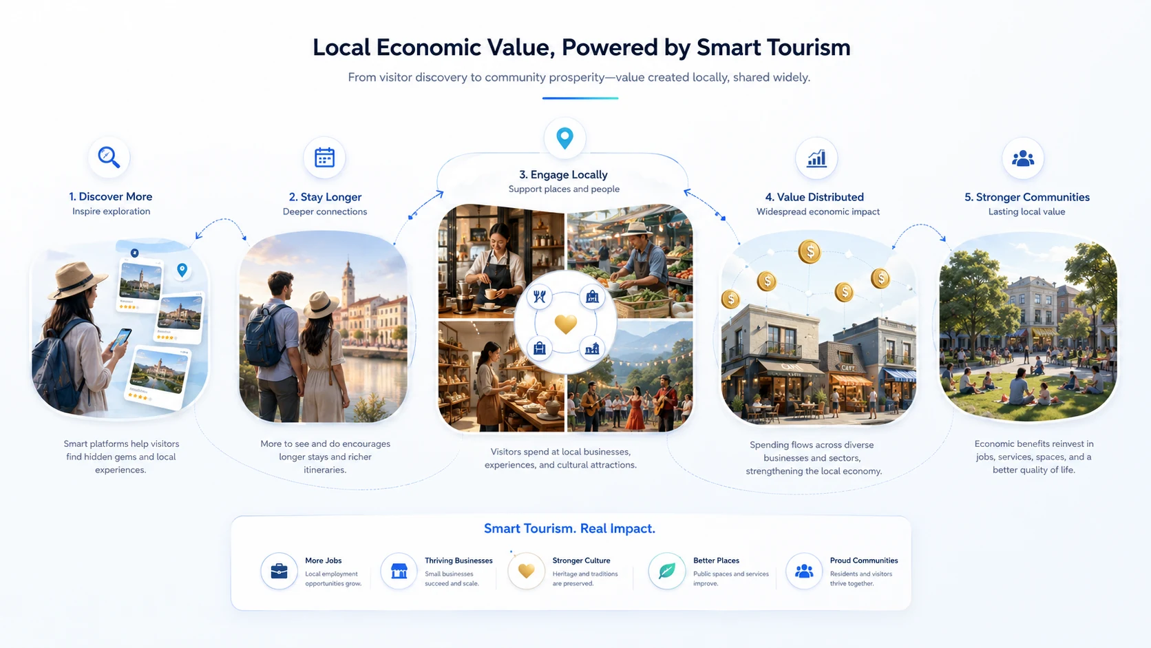 Smart Tourism local economic value from visitor discovery to local business and community impact